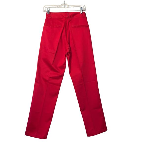 Uniqlo U Women Cotton blend Straight Pants Trousers Red size 0 - Picture 4 of 8